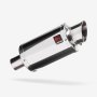 Lextek Polished Stainless Steel YP4L Stubby Exhaust Silencer 200mm 51mm (Left Hand)
