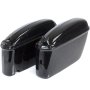 Pair of Hard Motorcycle Gloss Black Panniers for ZS125-79
