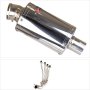 Lextek OP4 Polished S/Steel Exhaust System 200mm Low Level for Honda CB650R/F & CBR650R/F ...