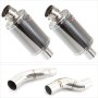 Lextek OP15 Dark Tint Stainless Exhaust 200mm with Link Pipes for Kawasaki Z1000 (14-19)