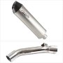 Lextek RP1 Gloss S/Steel Oval Exhaust 400mm with Link Pipe for Honda VFR 800 (97-01)