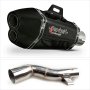 Lextek XP13C Carbon Fibre Exhaust 210mm with Link Pipe for Honda NC700/X (12-13) NC750/X (...