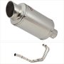 Lextek YP4 S/Steel Stubby Exhaust System 200mm for Yamaha MT-03 (16-) & YZF R3 (15-)