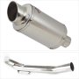 Lextek YP4 S/Steel Stubby Exhaust 200mm with Link Pipe for Triumph Explorer 1200 (12-18)