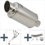 Lextek YP4 S/Steel Stubby Exhaust 200mm with Link Pipe for Suzuki GSX-S 1000 F (15-20)
