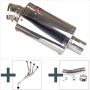 Lextek OP4 Polished S/Steel Exhaust 200mm with Link Pipe for Suzuki GSX-S 1000 F (15-20)