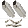 Lextek YP4 S/Steel Stubby Exhaust 200mm with Link Pipe