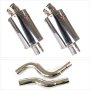 Lextek OP4 Polished S/Steel Exhaust 200mm with Link Pipe