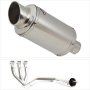 Lextek YP4 S/Steel Stubby Exhaust 200mm with Link Pipe for Triumph Sprint GT 1050 (10-17)