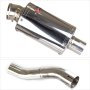 Lextek OP4 Polished S/Steel Exhaust 200mm with Link Pipe for Suzuki GSX 250 R (17-18)