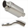 Lextek YP4 S/Steel Stubby Exhaust 200mm with Link Pipe for Honda CB300R (18-20)