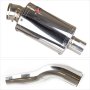 Lextek OP4 Polished S/Steel Exhaust 200mm with Link Pipe for Honda CB300R (18-20)