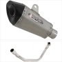 Lextek XP10 Matt S/Steel Exhaust System 210mm for Honda CB125F/GLR125 (15-22)
