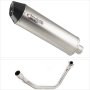 Lextek RP1 Gloss S/Steel Oval Exhaust System 400mm for Honda CB125F/GLR125 (15-22)