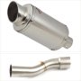 Lextek YP4 S/Steel Stubby Exhaust 200mm with Link Pipe for Ducati Monster 1200 (14-19)