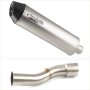 Lextek RP1 Gloss S/Steel Oval Exhaust 400mm with Link Pipe for Ducati Monster 1200 (14-19)