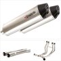 Lextek RP1 Gloss S/Steel Oval Exhaust 400mm with Link Pipes for Suzuki GSX 1300 R Hayabusa...
