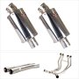 Lextek OP4 Polished S/Steel Exhaust 200mm with Link Pipes for Suzuki GSX 1300 R Hayabusa (...