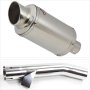 Lextek YP4 S/Steel Stubby Exhaust 200mm with Link Pipe for Yamaha FZS 600 Fazer (97-03)