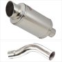 Lextek YP4 S/Steel Stubby Exhaust 200mm with Link Pipe for Triumph Sprint ST 995i (98-04)