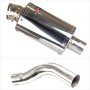 Lextek OP4 Polished S/Steel Exhaust 200mm with Link Pipe for Triumph Sprint ST 995i (98-04...