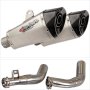 Lextek XP10 Matt S/Steel Exhaust 210mm with Link Pipes for Honda CBF1000 (06-10)