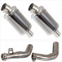 Lextek OP15 Dark Tint Stainless Exhaust 200mm with Link Pipes for Honda CBF1000 (06-10)