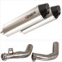 Lextek RP1 Gloss S/Steel Oval Exhaust 400mm with Link Pipes for Honda CBF1000 (06-10)