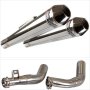 Lextek AC1 Polished Classic Exhaust 350mm with Link Pipes for Honda CBF1000 (06-10)