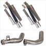 Lextek OP4 Polished S/Steel Exhaust 200mm with Link Pipes for Honda CBF1000 (06-10)