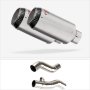 Lextek CP1 Matt S/Steel Carbon Tip Exhaust 150mm with Link Pipes