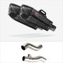 Lextek XP13C Carbon Fibre Exhaust 210mm with Link Pipes for Kawasaki Z1000SX With Luggage ...