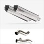 Lextek RP1 Gloss S/Steel Oval Exhaust 400mm with Link Pipes