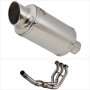 Lextek YP4 S/Steel Stubby Exhaust System 200mm Low Level for Yamaha MT-09 Tracer (14-20)