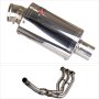 Lextek OP4 Polished S/Steel Exhaust System 200mm Low Level for Yamaha MT-09 Tracer (14-20)