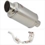 Lextek YP4 S/Steel Stubby Exhaust System 200mm High Level for Yamaha MT-09 Tracer (14-20)