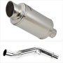Lextek YP4 S/Steel Stubby Exhaust 200mm with Link Pipe for Kawasaki Z800 (13-16)