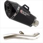 Lextek XP8C Carbon Fibre Exhaust 210mm High Level with Link Pipe for Yamaha YZF R6 (17-22)