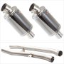 Lextek OP15 Dark Tint Stainless Exhaust 200mm with Link Pipes for Kawasaki ZZR1400 (08-11)