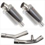Lextek OP15 Dark Tint Stainless Exhaust 200mm with Link Pipe for Yamaha FJR1300 (01-19)