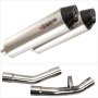 Lextek RP1 Gloss S/Steel Oval Exhaust 400mm with Link Pipe for Yamaha FJR1300 (01-19)