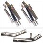 Lextek OP4 Polished S/Steel Exhaust 200mm with Link Pipe for Yamaha FJR1300 (01-19)