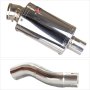 Lextek OP4 Polished S/Steel Exhaust 200mm Low Level with Link Pipe