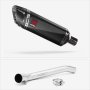 Lextek SP9C Gloss Carbon Fibre Exhaust 300mm with De-Cat Link Pipe for Suzuki GSXR 1000 (0...