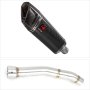 Lextek SP9C Gloss Carbon Fibre Exhaust 300mm with Link Pipe for Yamaha YZF R1 (99-01)