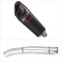 Lextek SP9C Gloss Carbon Fibre Exhaust 300mm with Link Pipe for Yamaha YZF R6 (06-16)