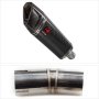 Lextek SP9C Gloss Carbon Fibre Exhaust 300mm with Link Pipe for Honda CRF1000 Africa Twin ...