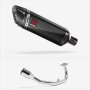 Lextek Stainless Steel SP9C Gloss Carbon Fibre Exhaust System 300mm for Lexmoto Diablo 125