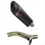 Lextek SP9C Gloss Carbon Fibre Exhaust 300mm with Link Pipe for Honda CB500 F/X (13-20)