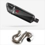 Lextek SP9C Gloss Carbon Fibre Exhaust 300mm with Link Pipe for Honda CBR1000RR Fireblade ...